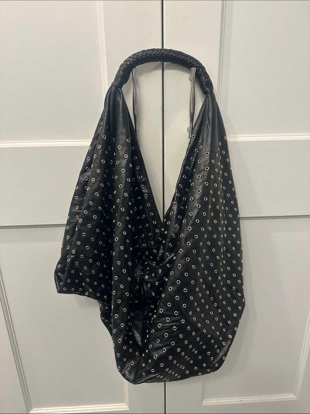 Deux Lux Black Studded Hobo Bag